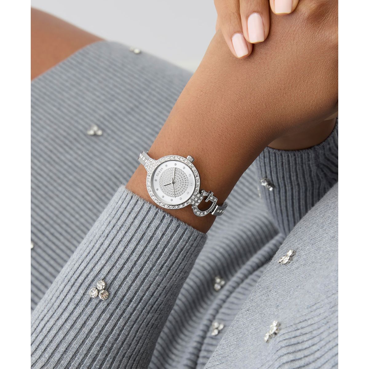 Zegarek na srebrnej bransolecie - Guess Giselle