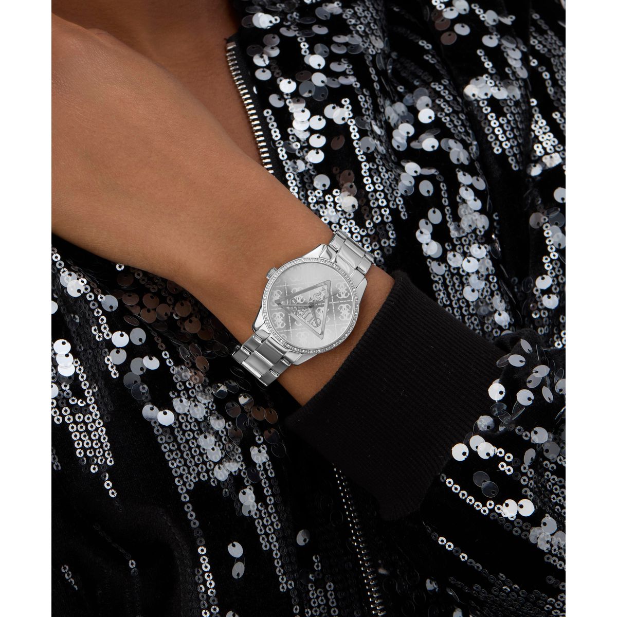 Zegarek na srebrnej bransolecie - Guess Roxy