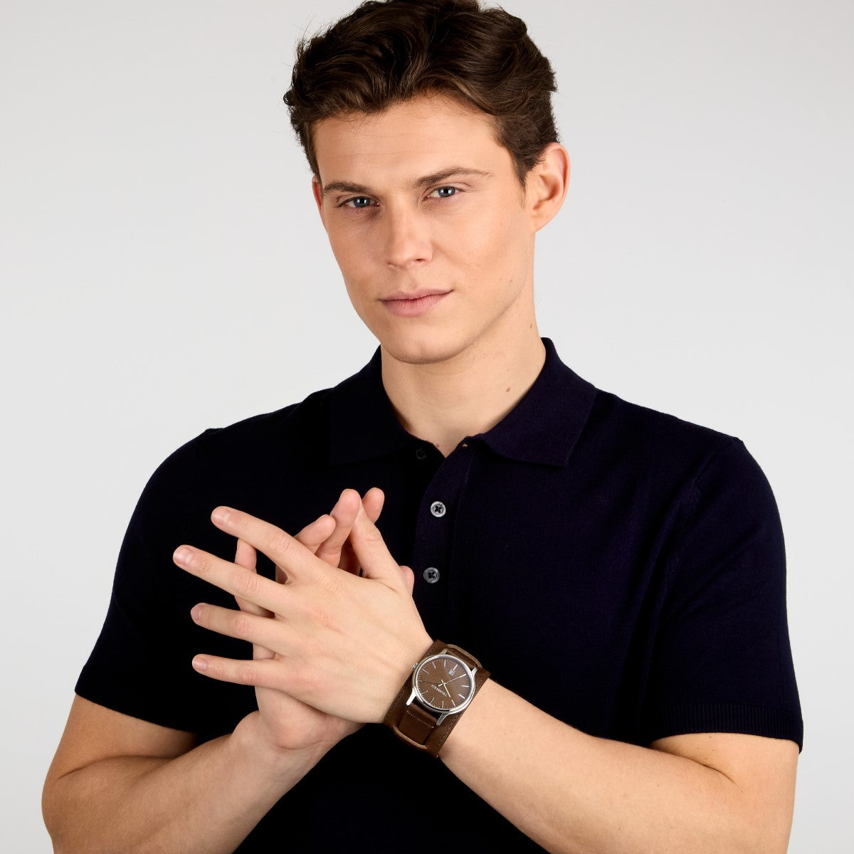Zegarek na brązowym pasku - Trussardi New Gents