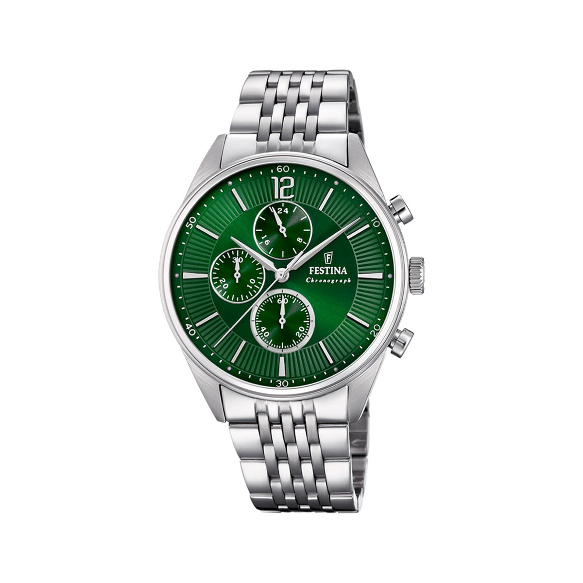 Zegarek na srebrnej bransolecie - Festina Timeless Chronograph