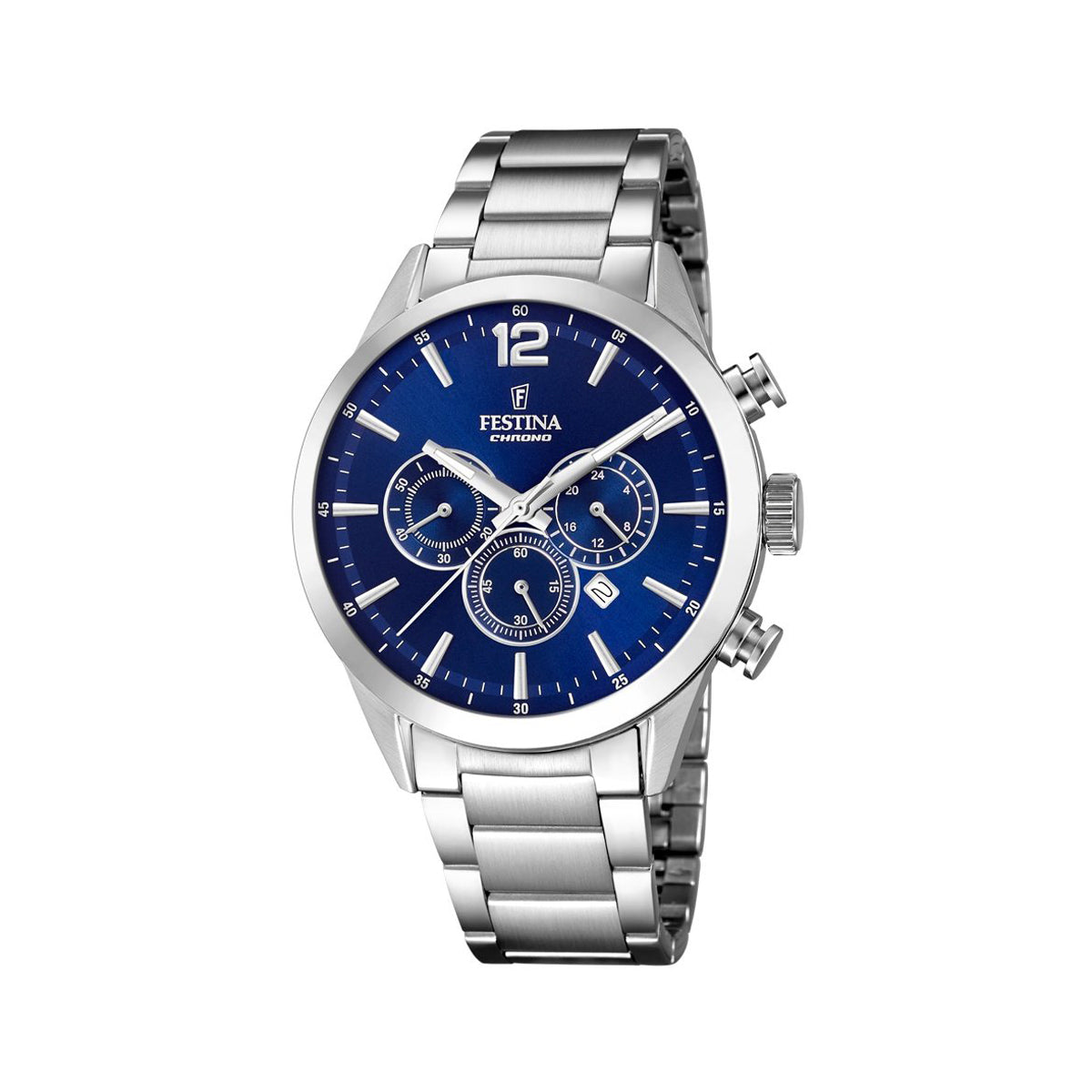 Zegarek na srebrnej bransolecie - Festina Timeless Chronograph