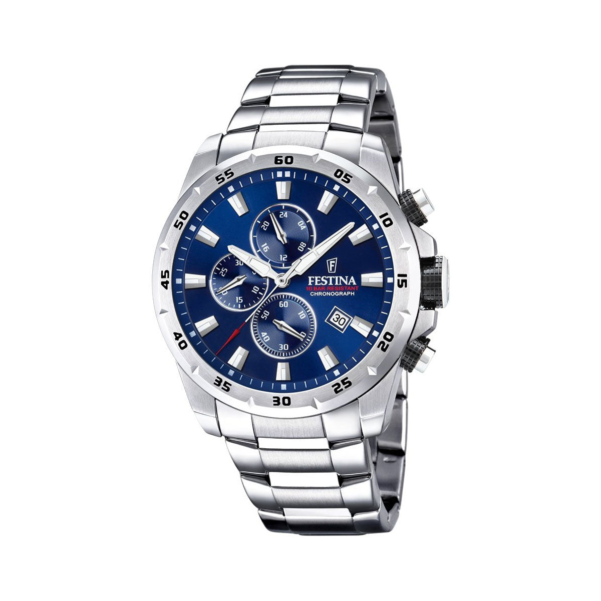 Zegarek na srebrnej bransolecie - Festina Timeless Chronograph
