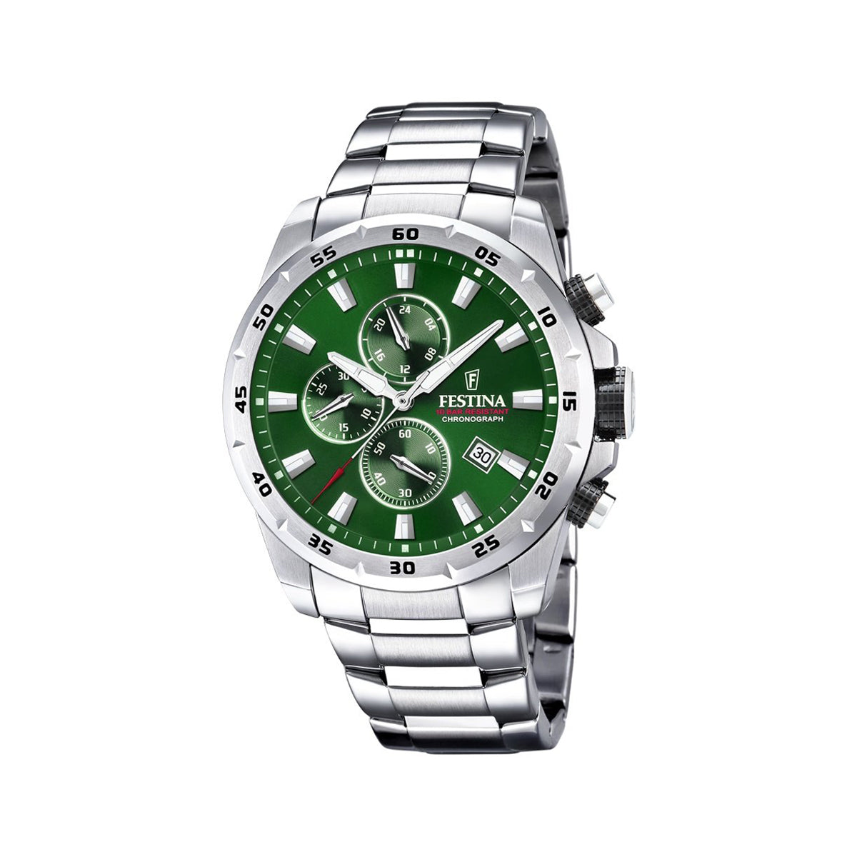 Zegarek na srebrnej bransolecie - Festina Timeless Chronograph