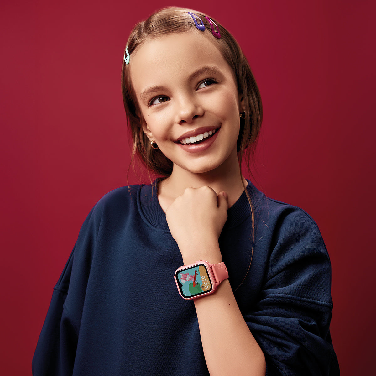 Smartwatch na różowym pasku - Garett Kids Vibe 4G