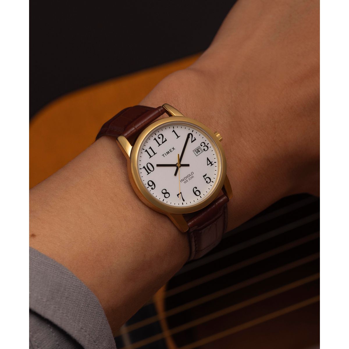 Zegarek na brązowym pasku - Timex Easy Reader