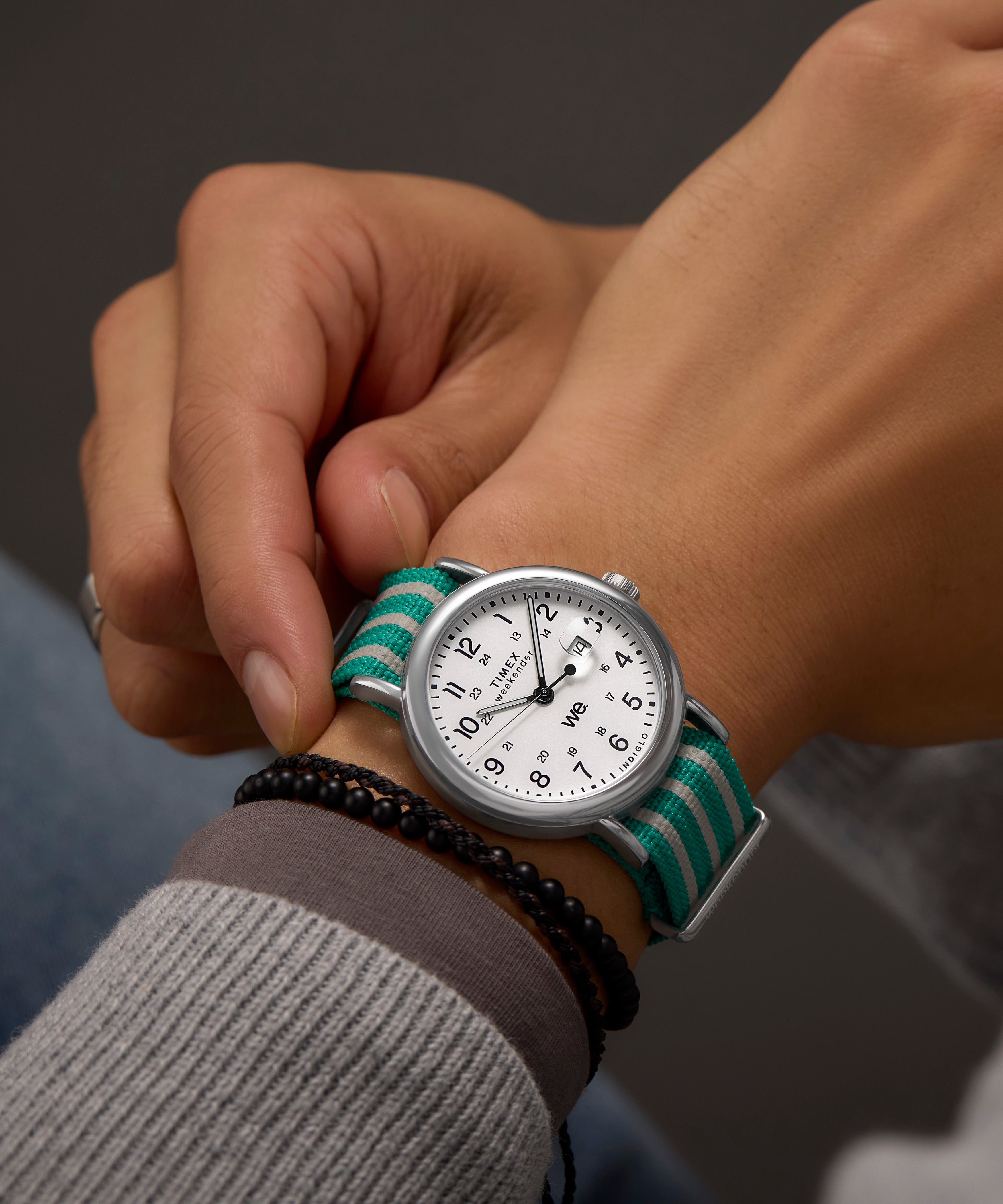 Zegarek na zielonym pasku - Timex Weekender Main Line