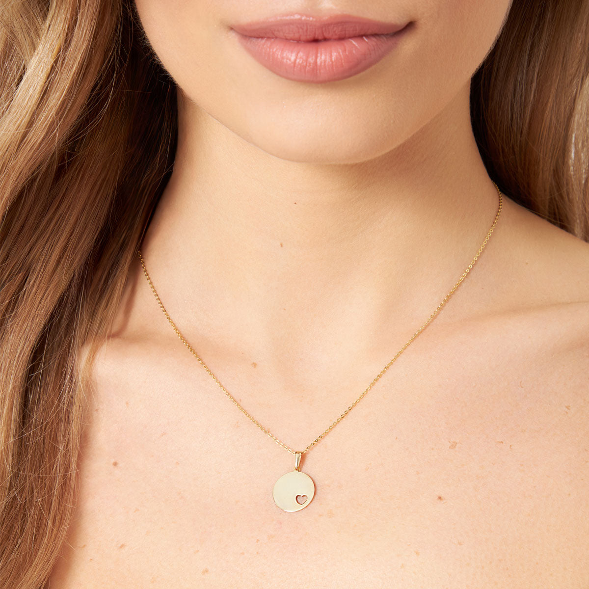 Zawieszka złota - koło - serce