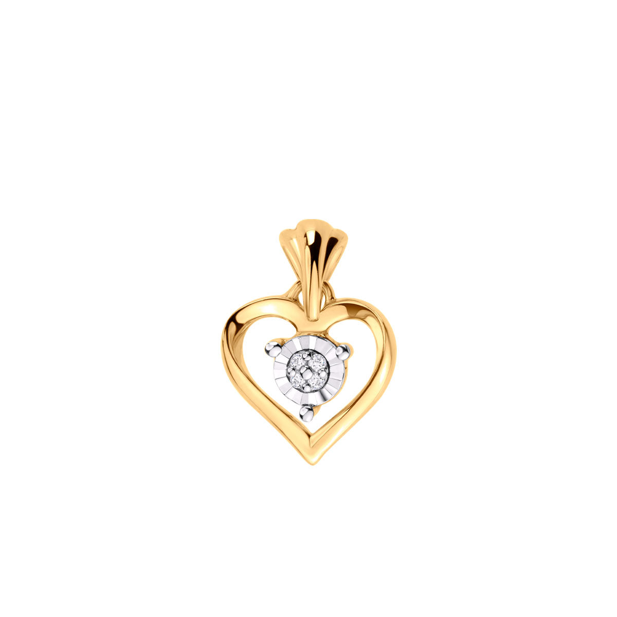 Zawieszka złota z diamentami - serce