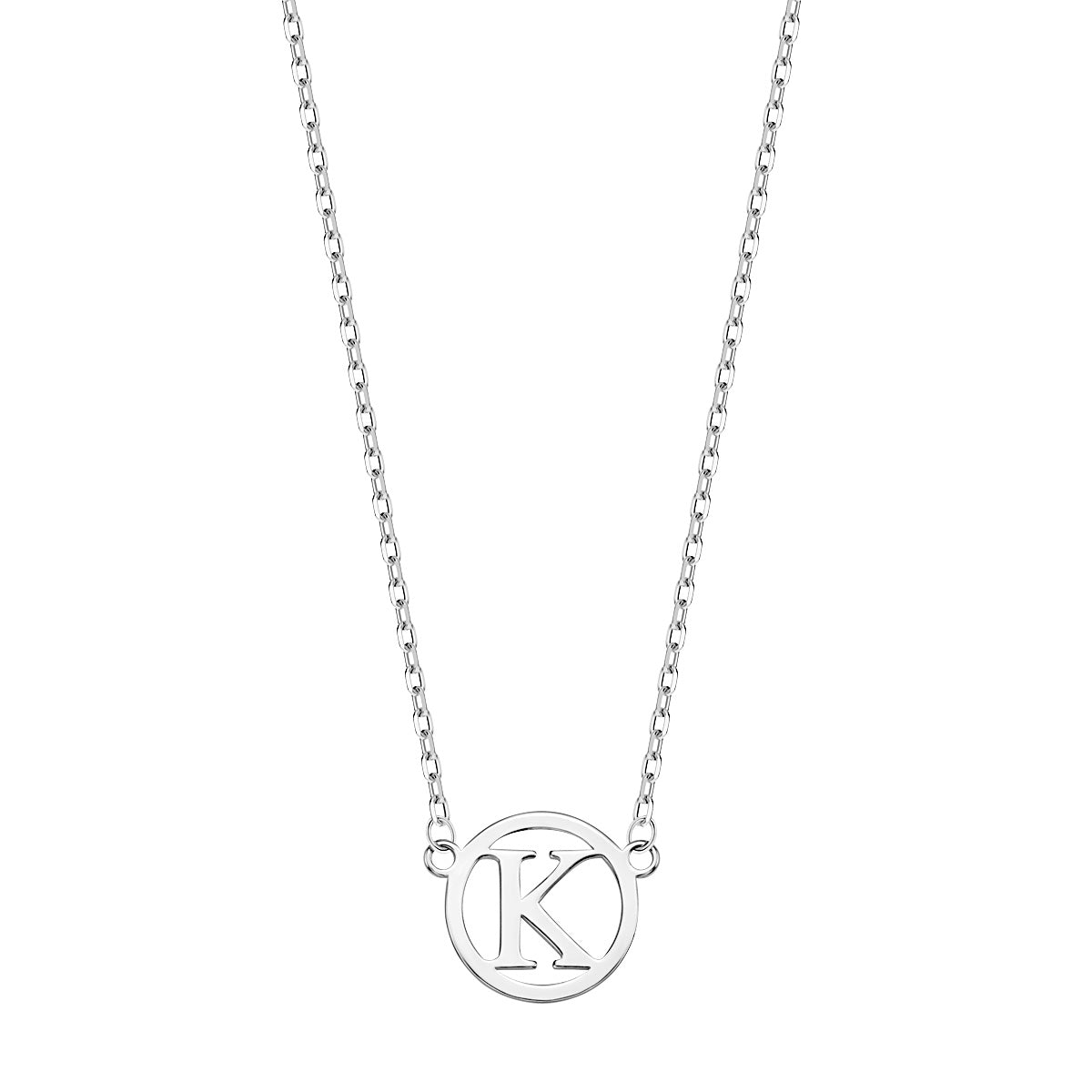 Naszyjnik srebrny - litera K - Motivo