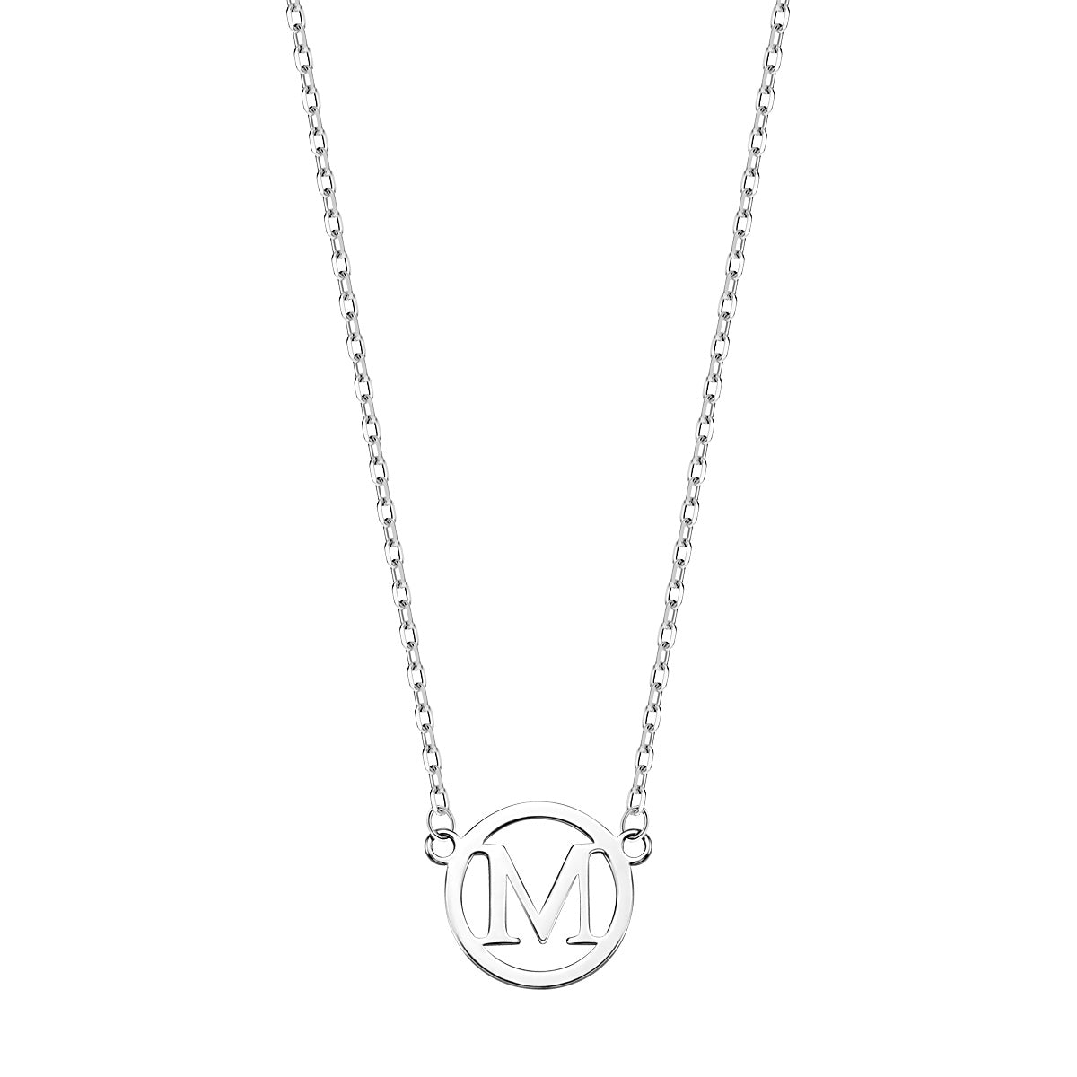 Naszyjnik srebrny - litera M - Motivo
