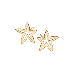 Kolczyki srebrne pozłacane - rozgwiazdy