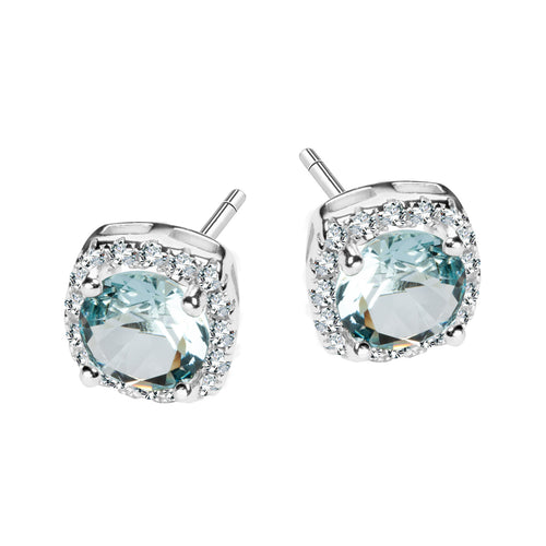 Kolczyki srebrne z niebieskimi cyrkoniami