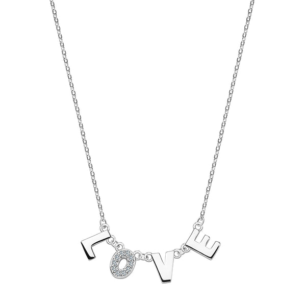Naszyjnik srebrny z cyrkoniami - Symbole Miłości