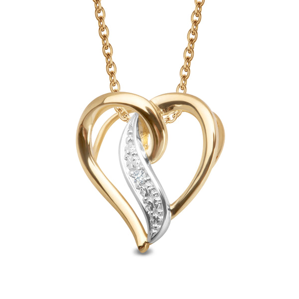 Zawieszka z dwukolorowego złota z diamentem - Symbole Miłości