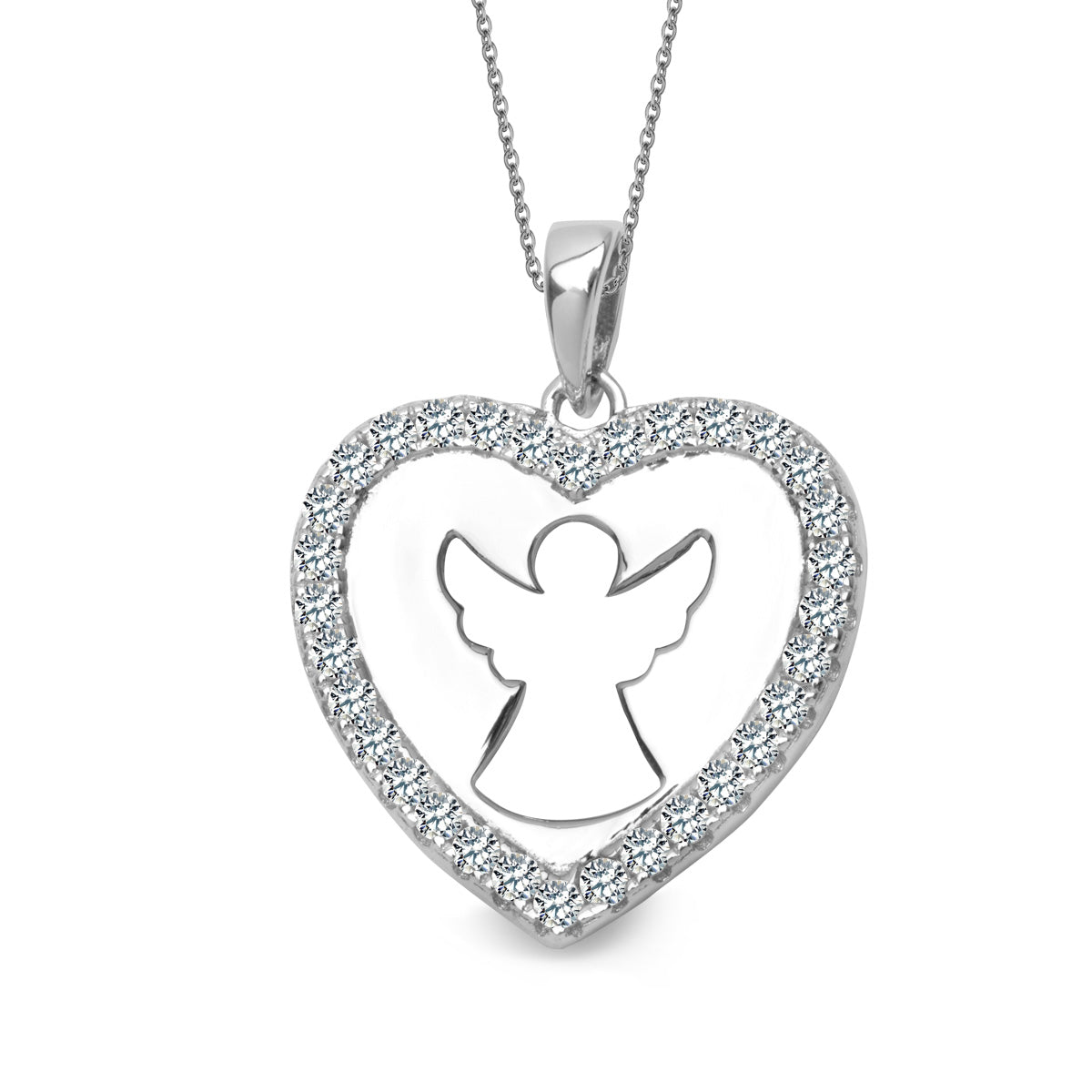 Zawieszka srebrna z cyrkoniami - serce - Symbole Miłości