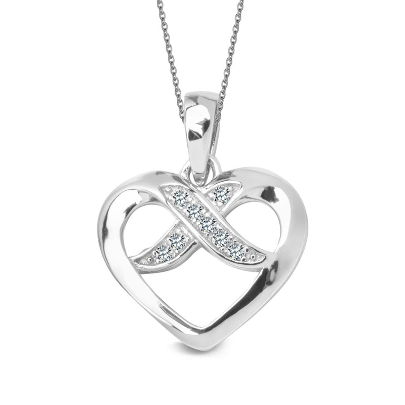 Zawieszka srebrna z cyrkoniami - serce - Symbole Miłości