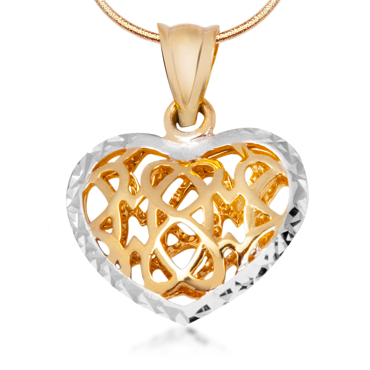 Zawieszka z dwukolorowego złota - serce - Symbole Miłości
