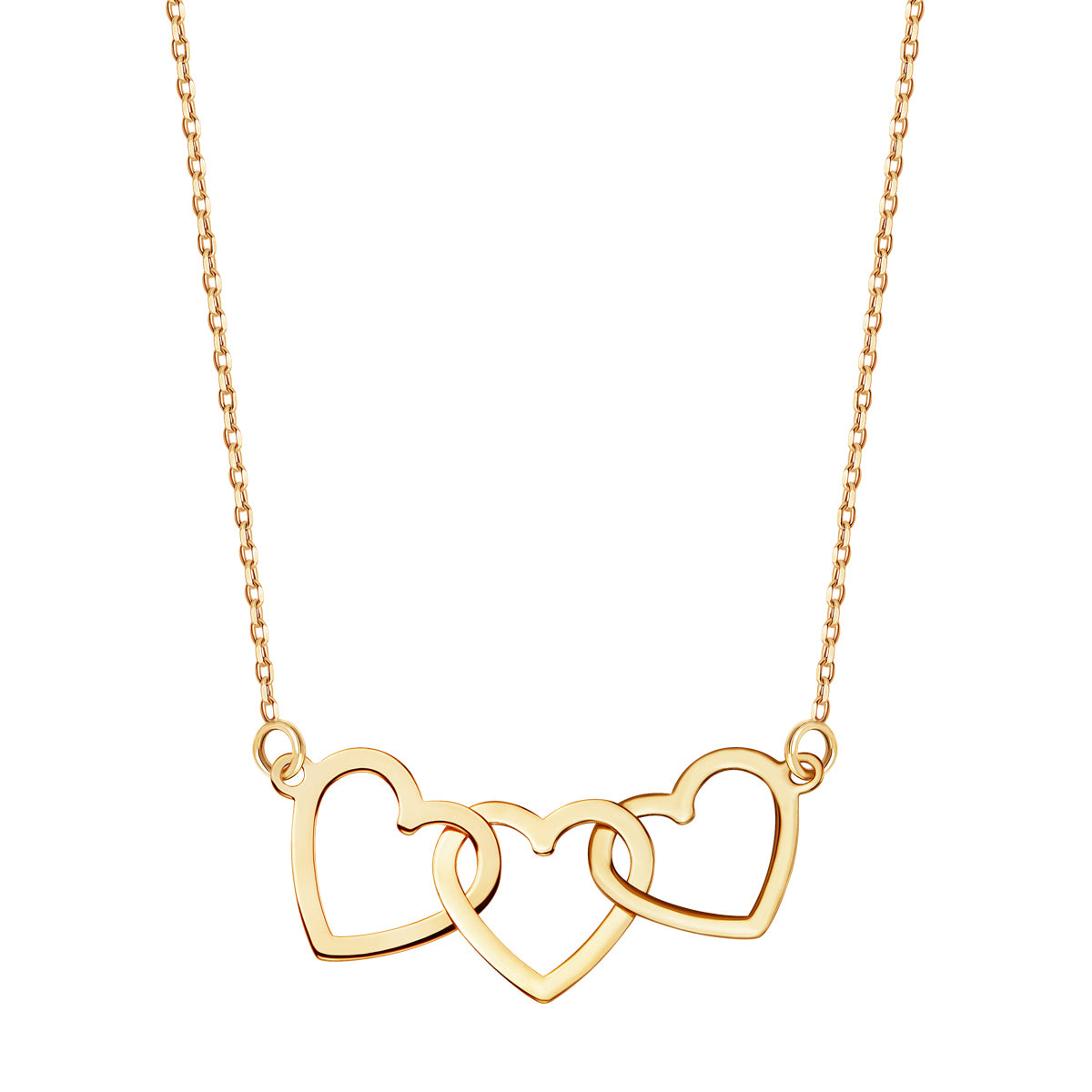 Naszyjnik złoty - serca - Symbole Miłości